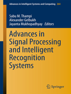cover image of Advances in Signal Processing and Intelligent Recognition Systems